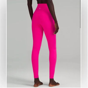EUC Lululemon Sonic Pink High Rise Align Full Length 28" Leggings size 6
